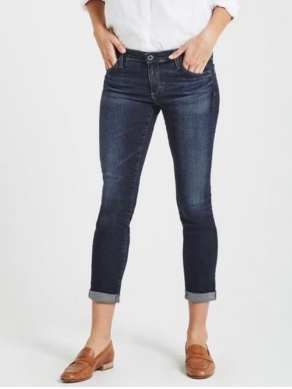 ADRIANO GOLDSCHMIED Stilt Cigarette Roll Up Denim Jeans